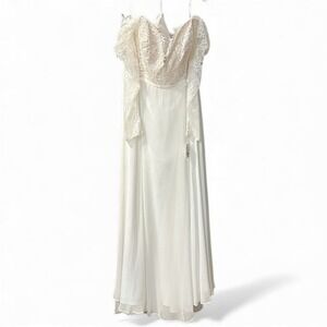 DB Studio Wedding Dress Women 18W Soft White Stone Lace Long Sleeve 9WG4035
